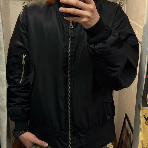 빈티지 리치 오버 MA-1 자켓 블랙