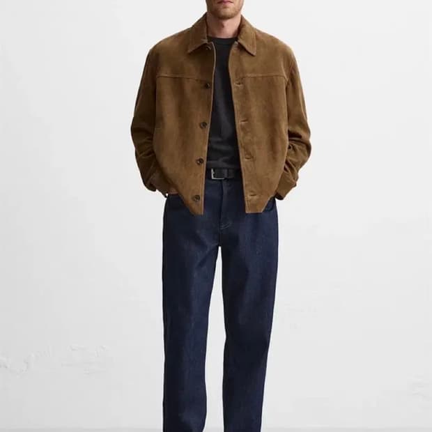 자라 Zara 염소가죽 스웨이드 자켓 XL