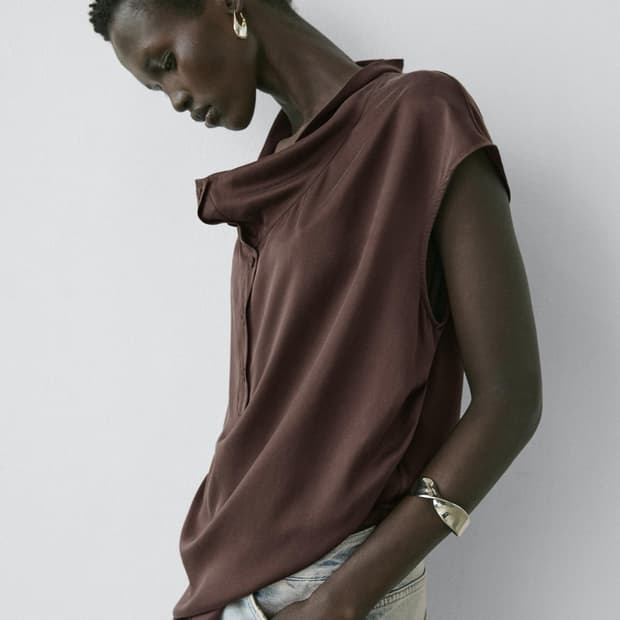massimo dutti 언발란스 그레이프탑