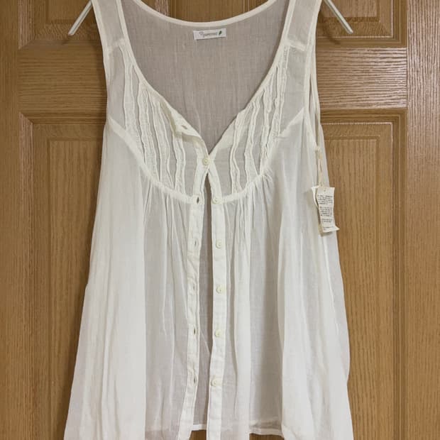 빈티지 모리걸 레이어드 나시 블라우스 슬리브리스