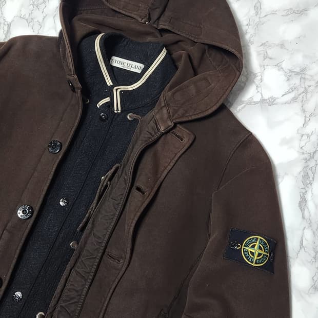 스톤아일랜드 06ss 내피 브라운 후드집업 자켓