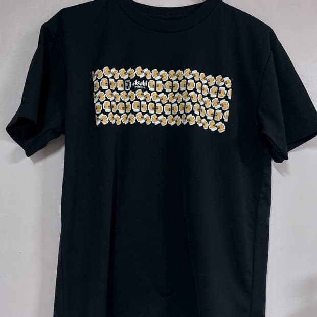 아사히 로고 맥주 프린팅 티셔츠