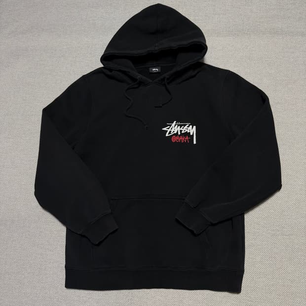 스투시 오사카 블랙 후드티