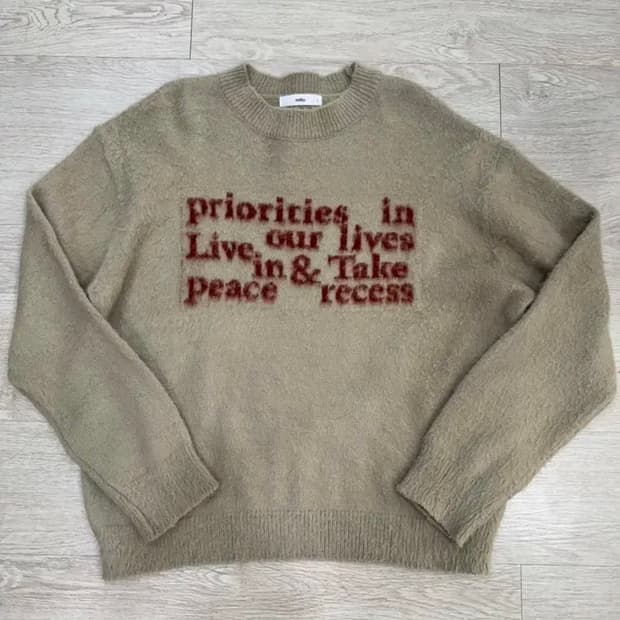 밀로 텍스트 아카이브 니트 [오트밀] L사이즈