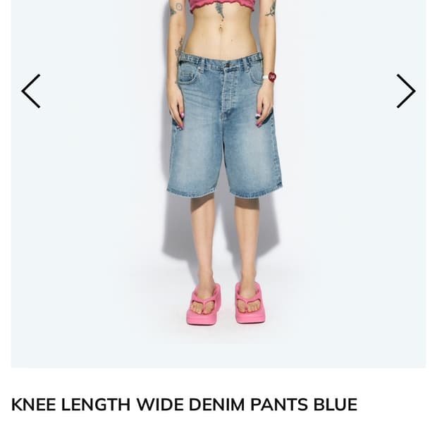 에즈이프캘리 KNEE LENGTH WIDE DENIM PANTS