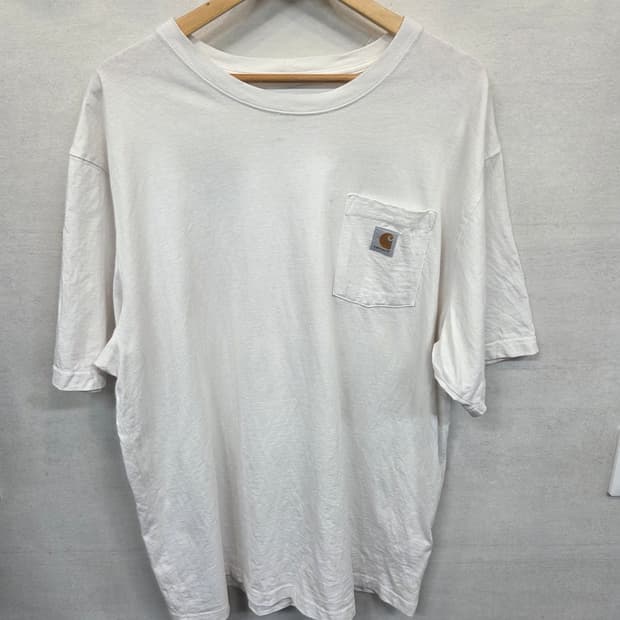 칼하트 포켓 반팔 화이트 xl 루즈핏 