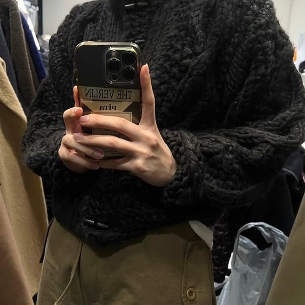 더베를린 handmade wool cardigan 핸드메이드 울 가디건