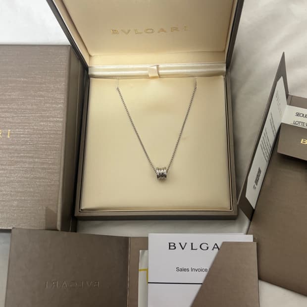 불가리 비제로원 미니 목걸이 화이트골드