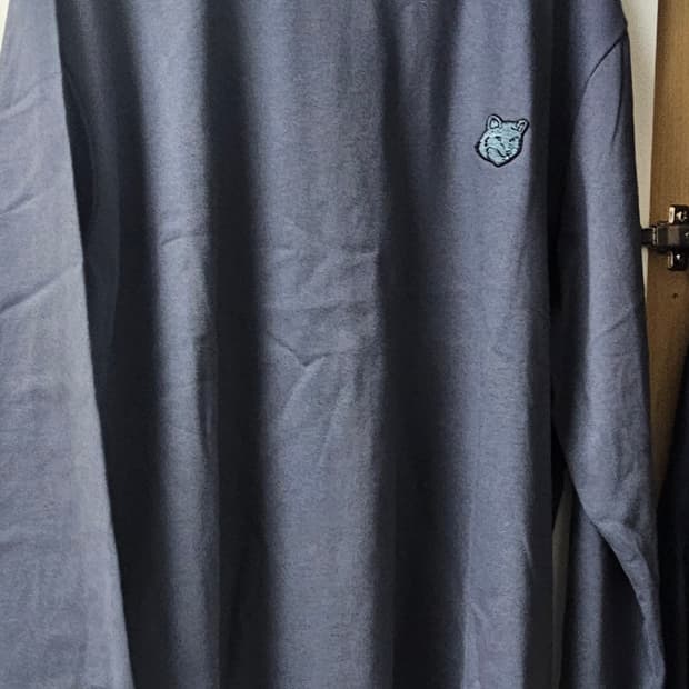 메종키츠네 폭스헤드 롱슬리브 네이비 XL