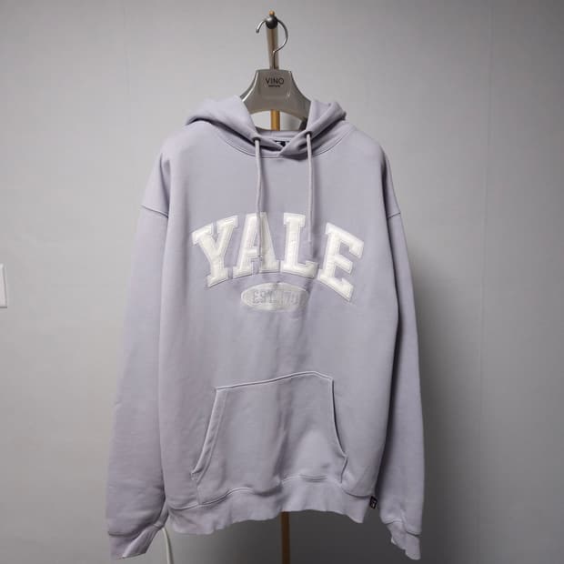 XL ) 예일 YALE 로고 후드티 퍼플