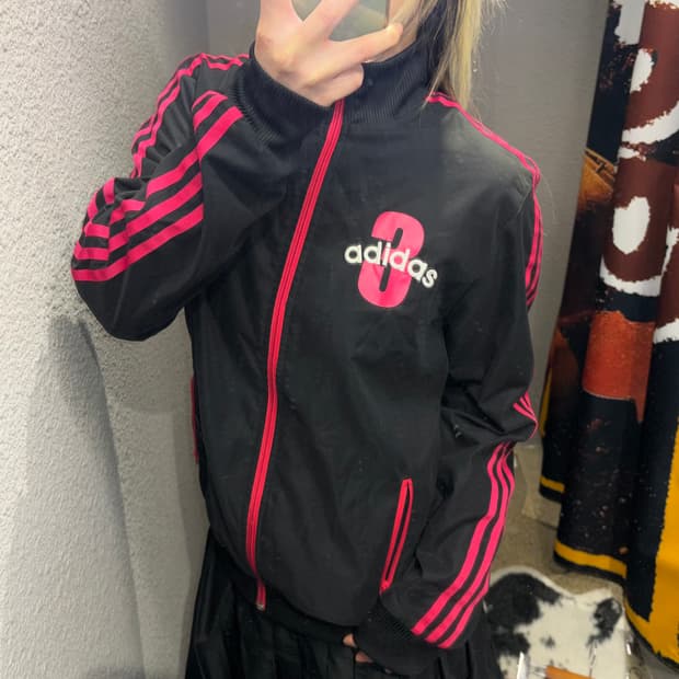 아디다스 나일론 핑크 트랙탑 져지