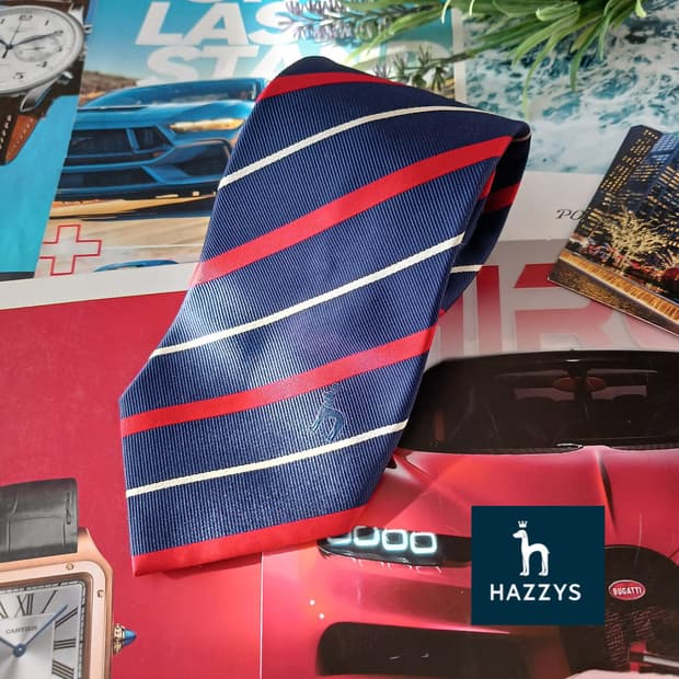 헤지스 실크 네이비 스트라이프 넥타이 9cm A+등급 A19538
