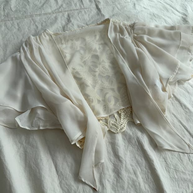 페어리 러블리 쉬폰 크로쉐 크롭 볼레로