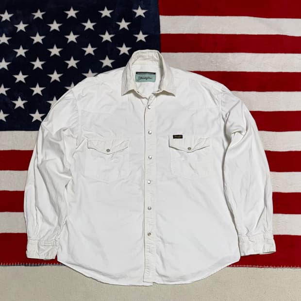 랭글러화이트 웨스턴셔츠 Wrangler Western Shirt [XL]
