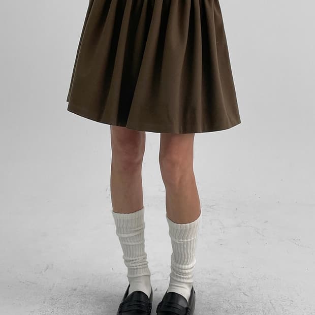 블랙업 |  브라운 플레어 미니스커트