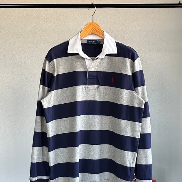 [L-XL]폴로 랄프로렌 스트라이프 럭비 셔츠