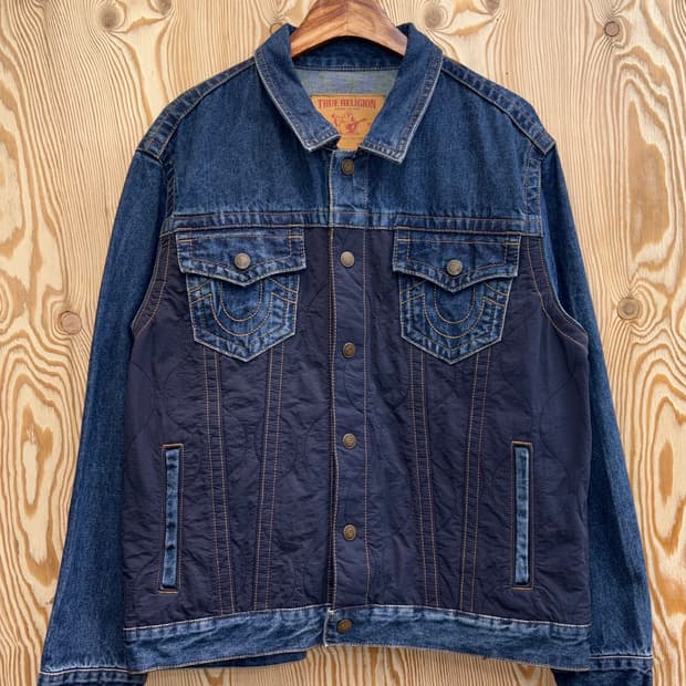 트루릴리전 퀼팅 데님 트러커 자켓