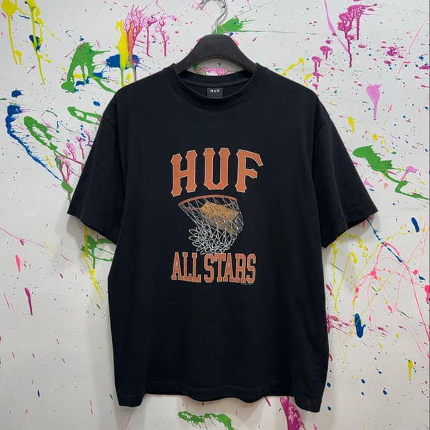 HUF 바스켓볼 링 올스타 로고 반팔티 블랙 M