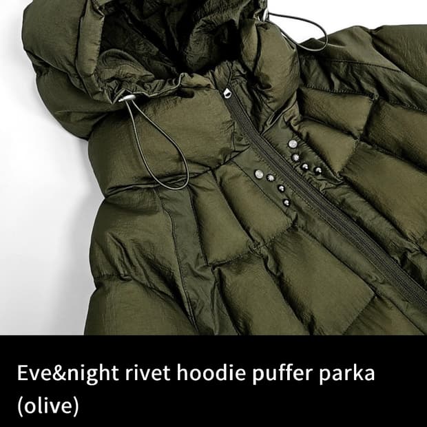 가키하라 패딩 Eve&night rivet hoodie puffer