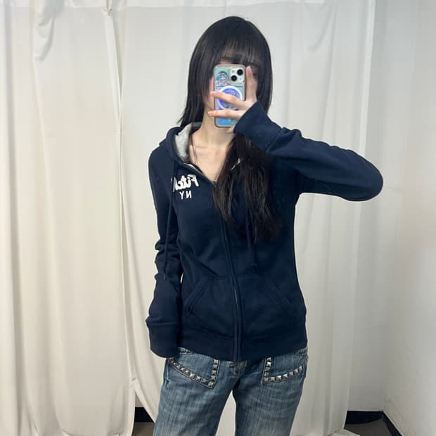Abercrombie navy zip-up hoodie