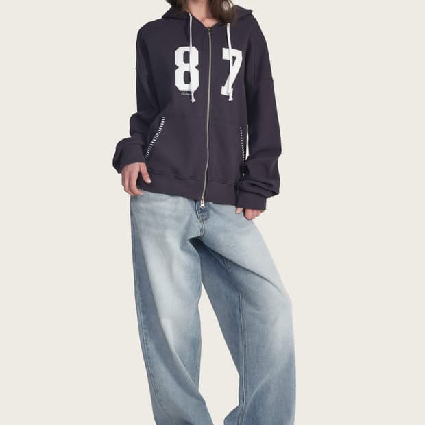 클리시어 87 와플 후드집업 네이비