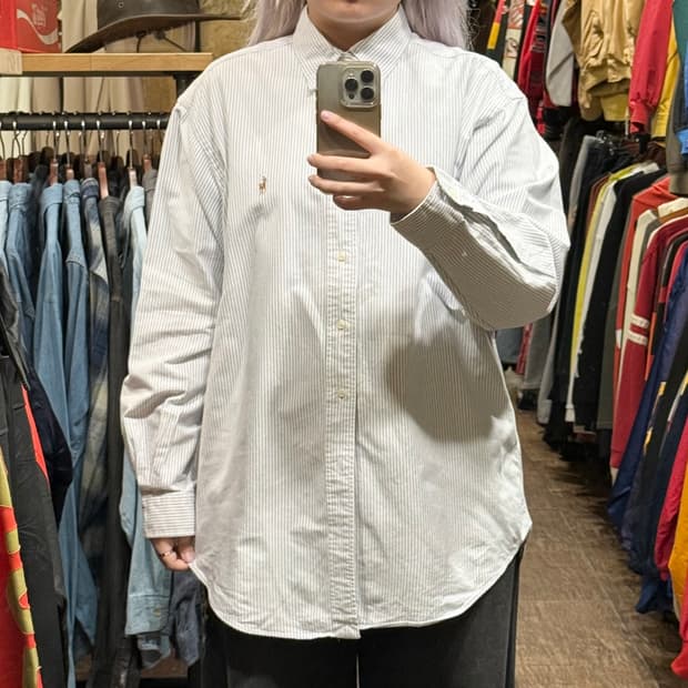 [HI] 폴로 랄프로렌 긴팔셔츠 스트라이프 스카이블루 