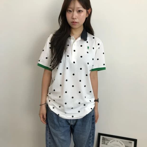 W.ANGLE Polka Dot Golf Polo