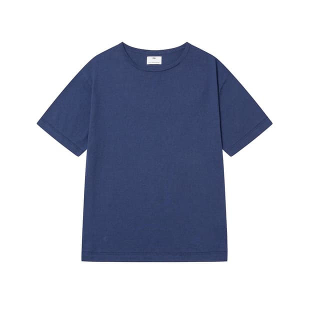 A.ta summer basic knit t-shirt blue