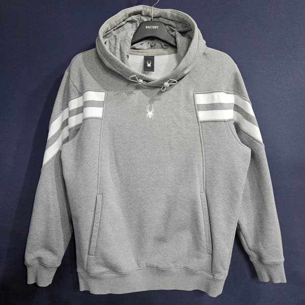 스파이더 그레이컬러 남성 100 포켓 후드티 