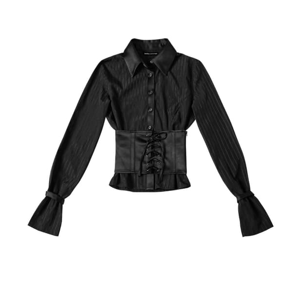달링유어배드 SATIN MIX CORSET SHIRT (민니착용)