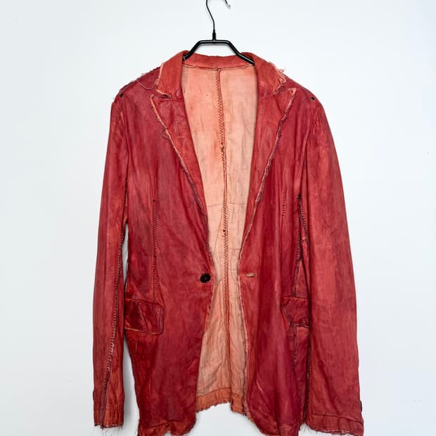 bajra 오버다이드 로우컷 레더 재킷