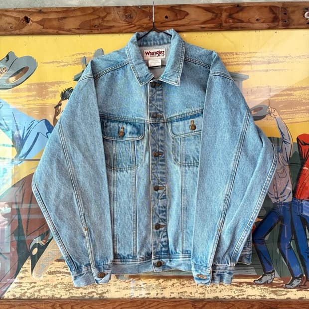 Wrangler 빈티지 아메리칸 아이스 블루 데님 자켓