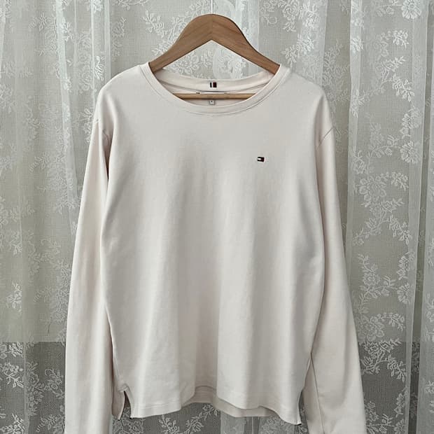 S) 타미힐피거 미니 플래그 긴소매 티셔츠