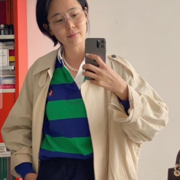 폴로랄프로렌 스트라이프 럭비티(김나영 착용)XL