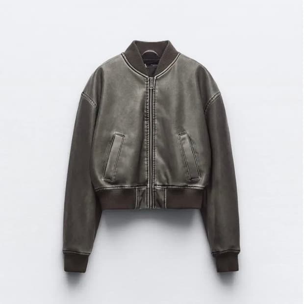자라 페이크 레더자켓 봄버