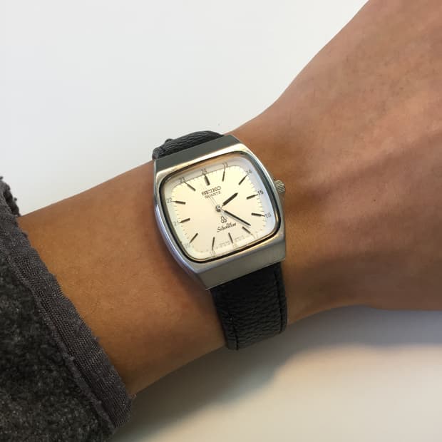 80s seiko silver wave square quartz