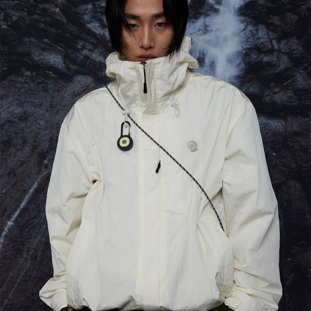 트래블 고프 후드 윈드 브레이커 오프 화이트 M
