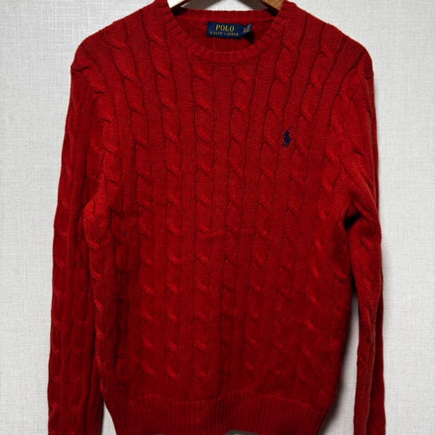 폴로 랄프로렌 케이블 니트 XS 오렌지색