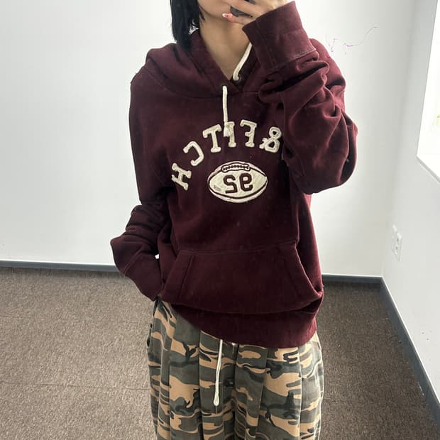 Abercrombie 아베크롬비 다크 버건디 후드티