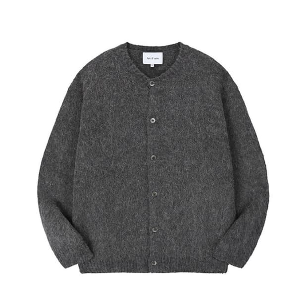 아트이프액츠 모헤어 라운드가디건 차콜 L