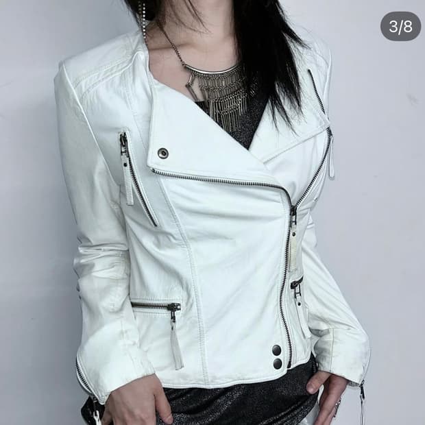 Joie Off-White Single Rider Leather Jack