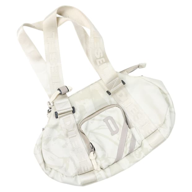 DIESEL 디젤 빈티지 카모 패턴 자카드 로고 스트랩 숄더백