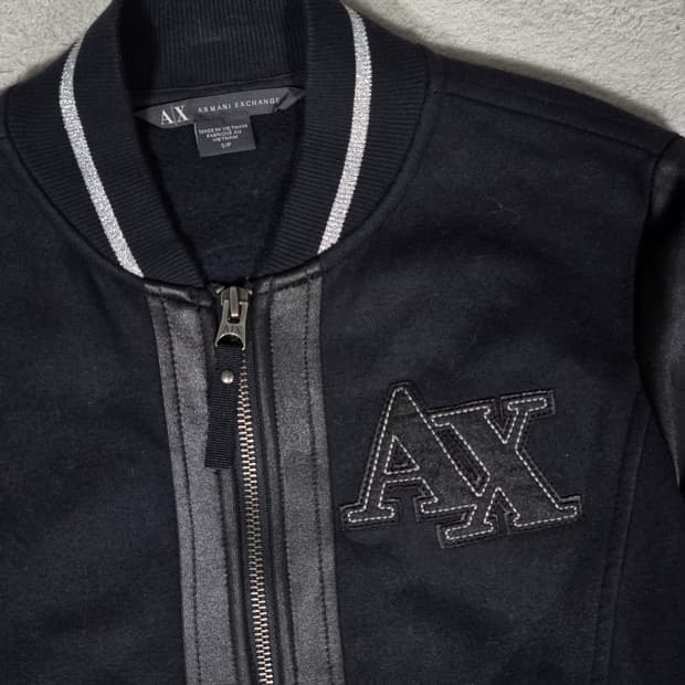 아르마니 익스체인지 여성 블랙 레더 자켓 S