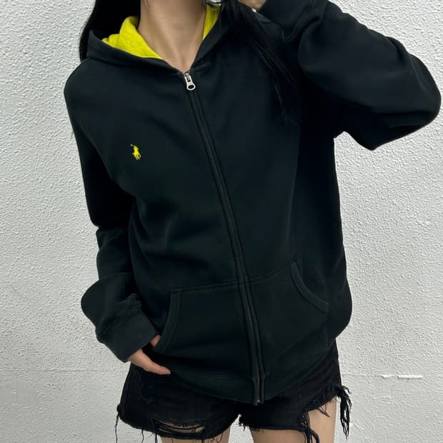 폴로 랄프로렌 래몬포니 블랙 후드집업 XL