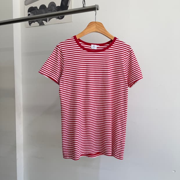 SUNSPEL (Made in England) 레드 스트라이프 반팔티셔츠
