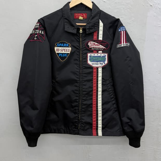 인디안 모터사이클 00s 나일론쉘 바이커 자켓