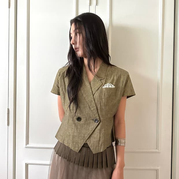 vintage khaki lace pocket sumer jacket