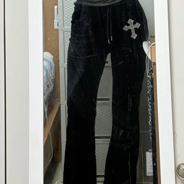 벨벳 스팽글 팬츠