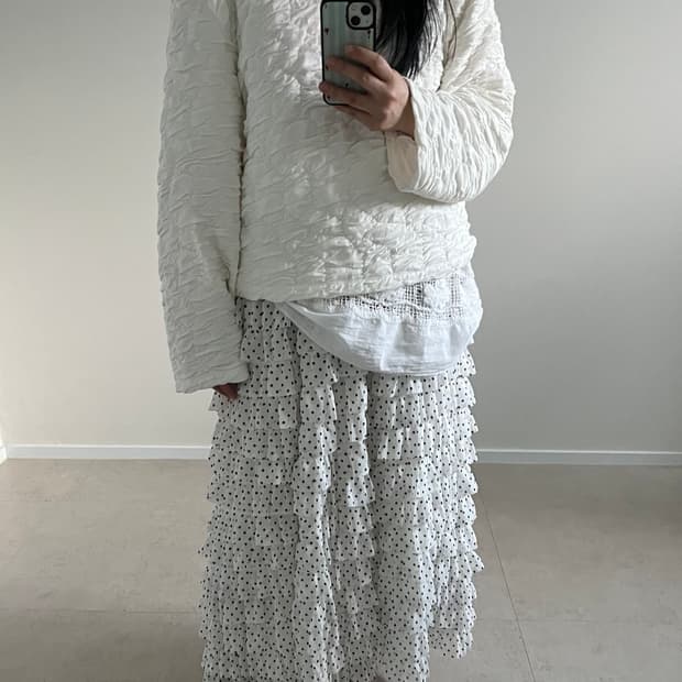 도트 캉캉 프릴 스커트 