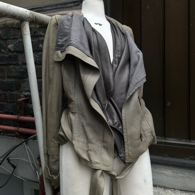2000s vtg 드레이프 디자인 가죽자켓